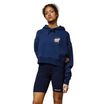 Santa Cruz Women's Moon Dot Emb Cropped Hoodie - Midnight Blue