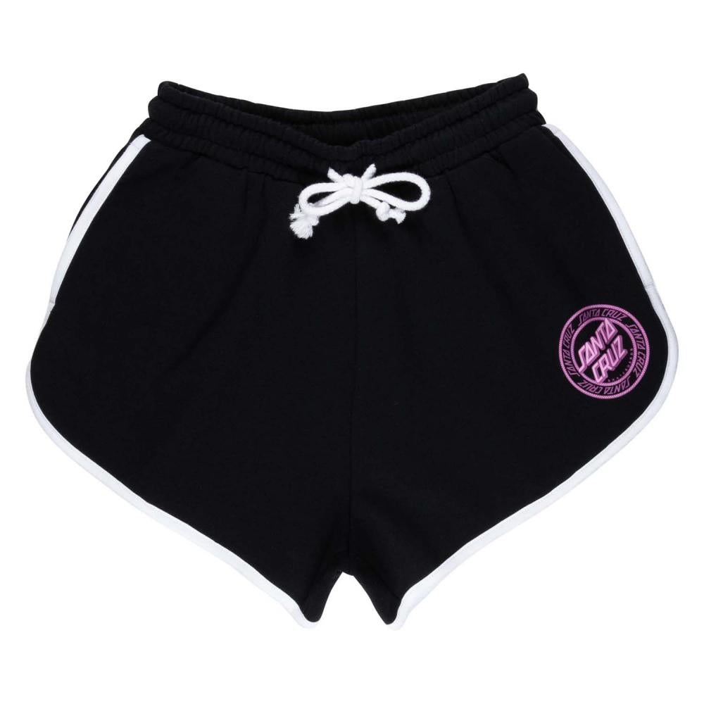 Santa Cruz Womens Check Outline Ringed Dot Shorts in Black/White