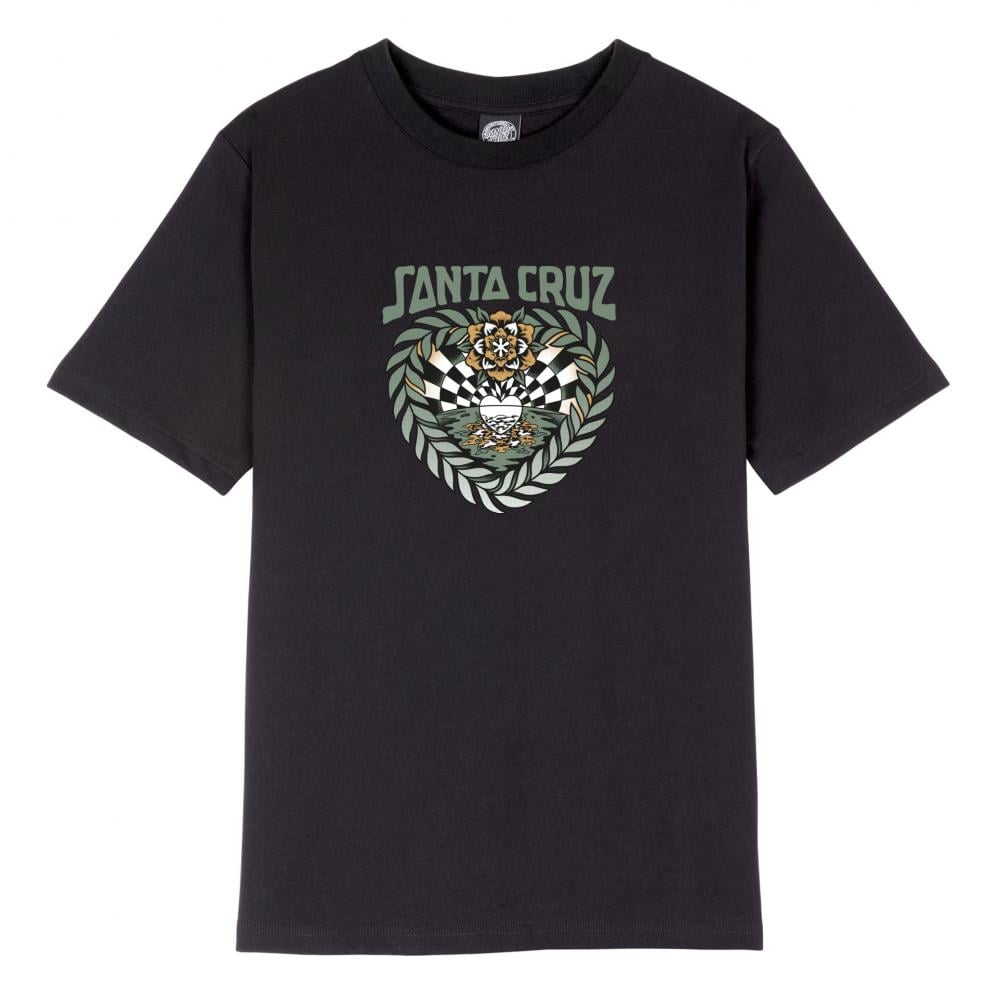 Santa Cruz Women Heart Set Front T-Shirt in Black Wash