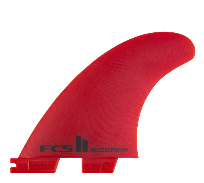 FCS II Accelerator Large Neo Glass Tri Fins - Red - Full View