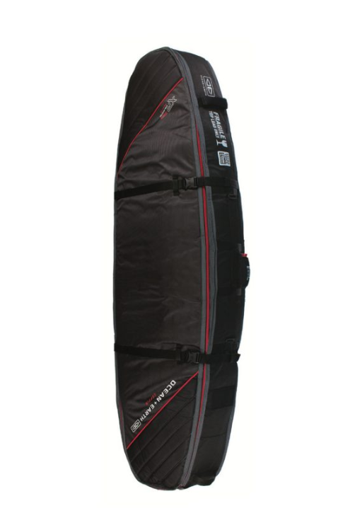 Ocean & Earth Quad Coffin Fish  Surfboard Bag - Black/Red - Full View