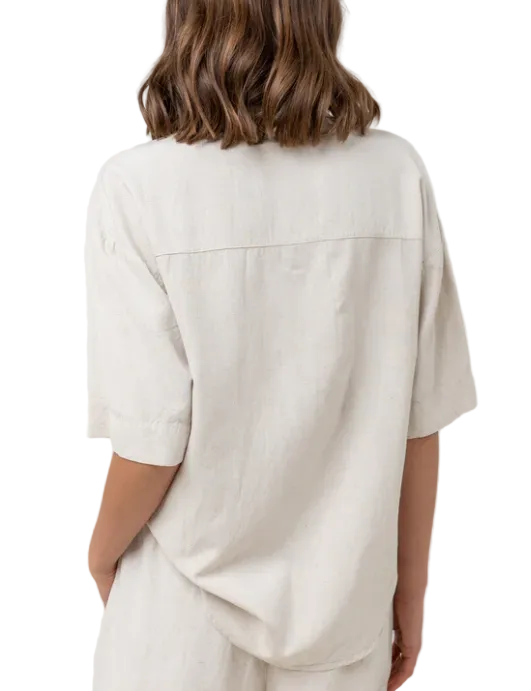 Rhythm Classic Womens Lounge Shirt - Oat - Back