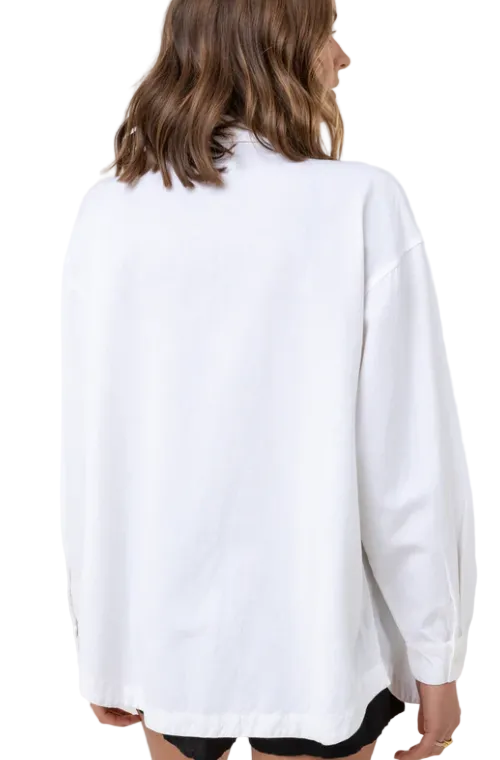 Rhythm Classic Womens Oversized Shirt - White - Back