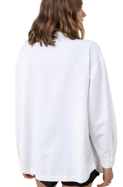Rhythm Classic Womens Oversized Shirt - White - Back