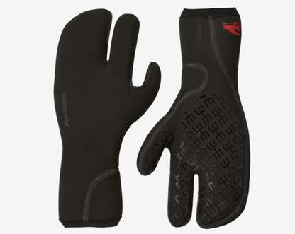 Patagonia R4 Yulex 3 Finger Wetsuit Gloves - Black - Full View