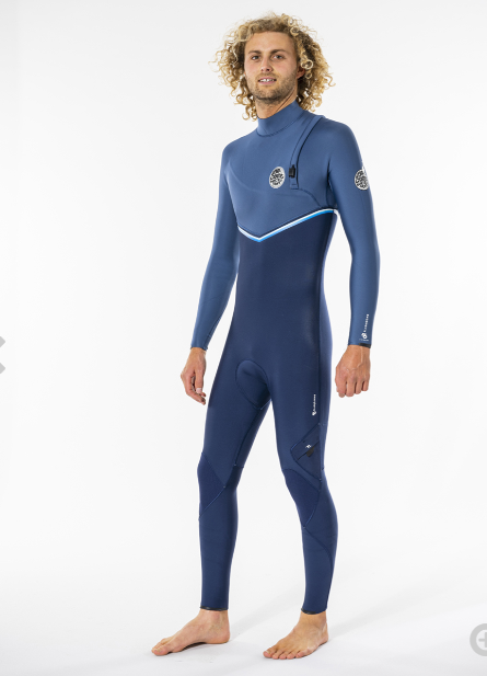 Rip Curl Flashbomb 4/3mm Mens Zip Free Wetsuit - Blue - Front