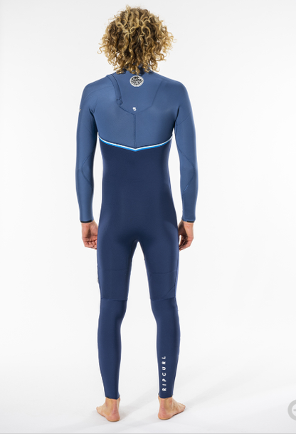 Rip Curl Flashbomb 4/3mm Mens Zip Free Wetsuit - Blue - Back