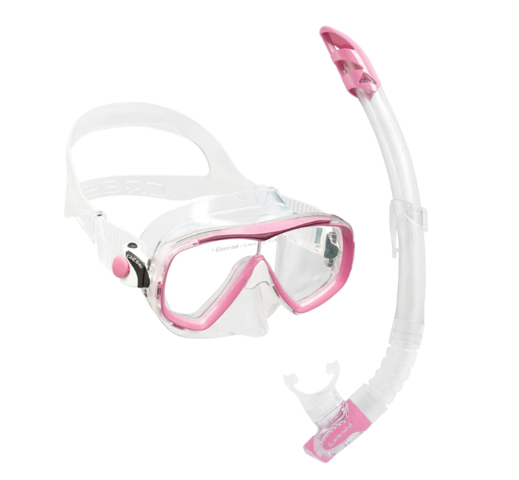 Cressi Estrella + Gamma Snorkeling Combo - Clear Pink