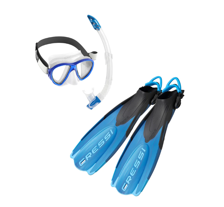Cressi Maui Snorkel Set - Back/Blue