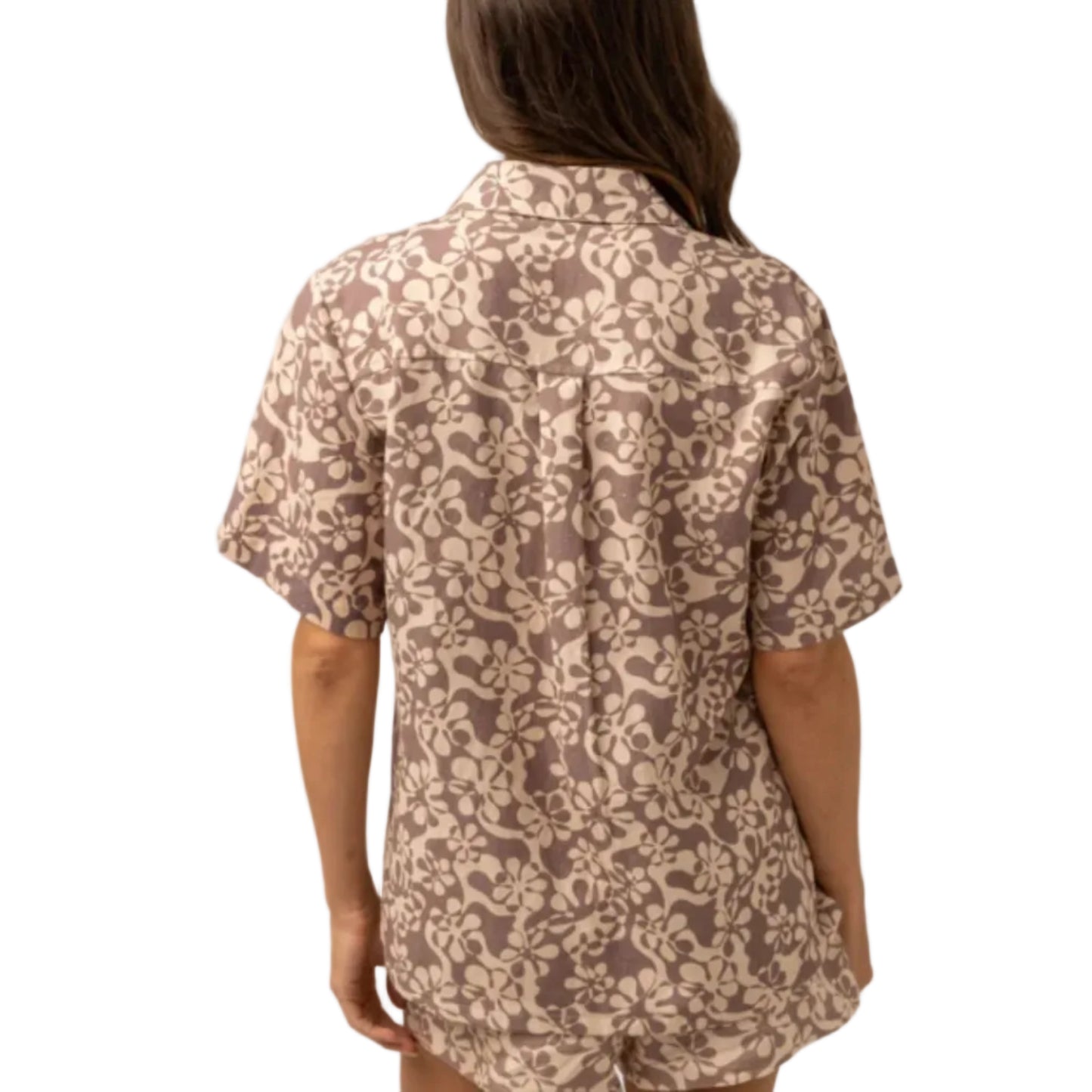 Rhythm Drifter Floral Womens Shirt - Chocolate