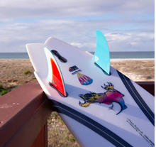 FCS II MR Freeride PG Twin Fin Set - Blue/Red/White