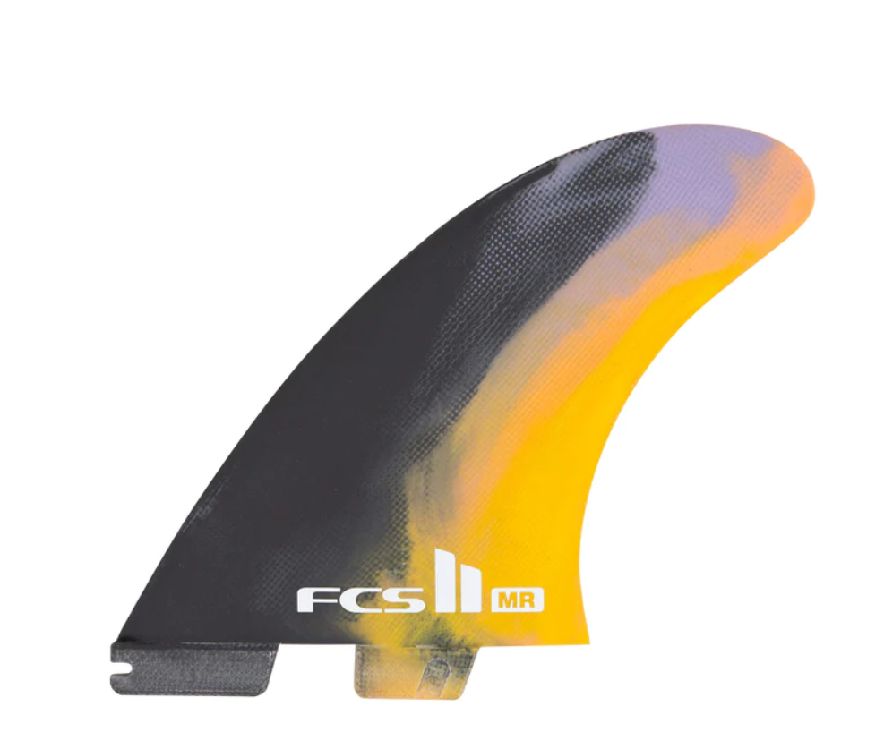 FCS II MR PC Twin + Stabiliser Fin Set - Black/Colour