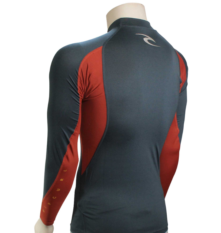 Rip Curl Waves Mens Long Sleeve Rash Vest - Navy Marle
