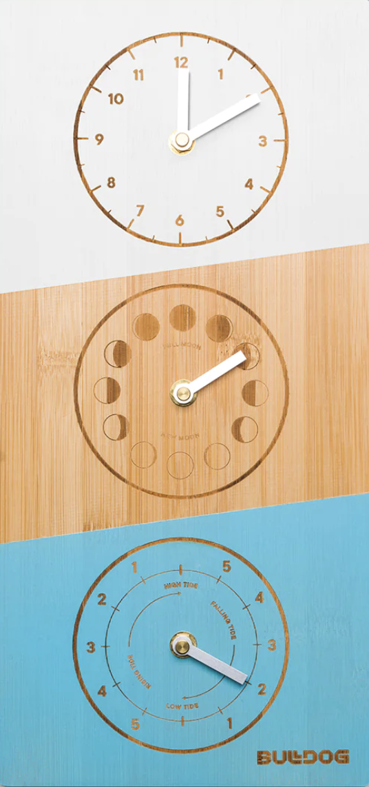 Triple Dial Moon Tide Clock