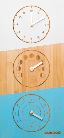 Triple Dial Moon Tide Clock