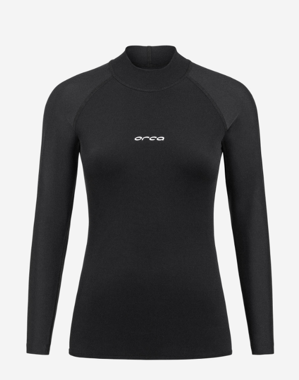 Orca Tango Womens Long Sleeve Thermal Surf Rash Vest - Black