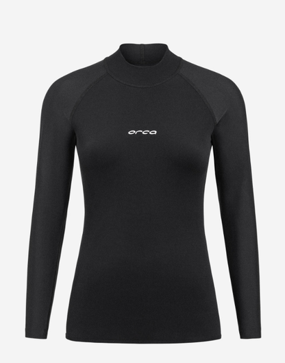 Orca Tango Womens Long Sleeve Thermal Surf Rash Vest - Black