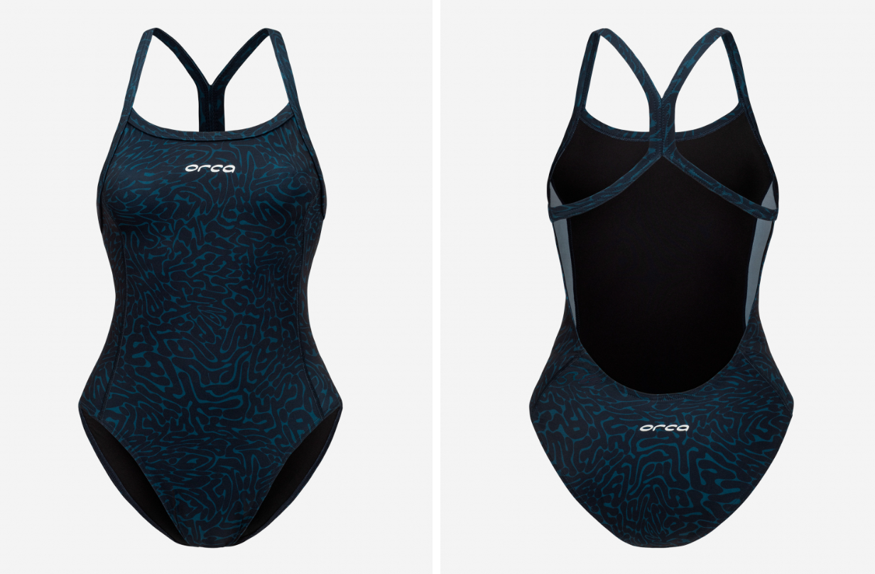Orca Core One Piece Thin Strap Women Swimsuit - Dark Blue Diploria