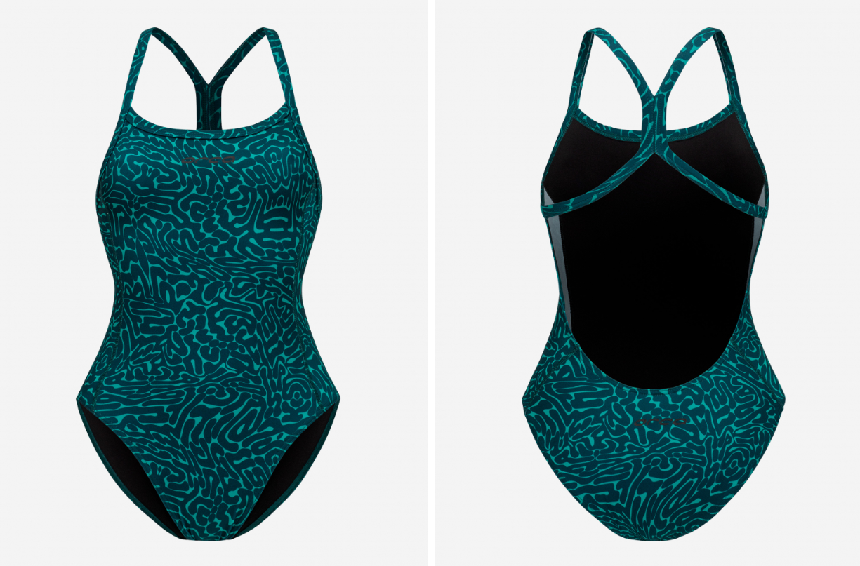 Orca Core One Piece Thin Strap Women Swimsuit - Green Diploria