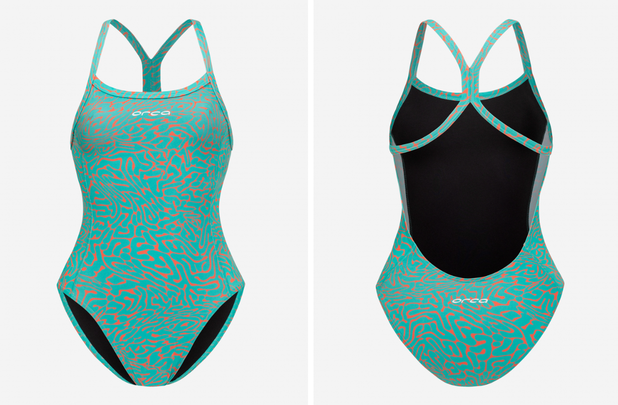 Orca Core One Piece Thin Strap Women Swimsuit - Orange Diploria
