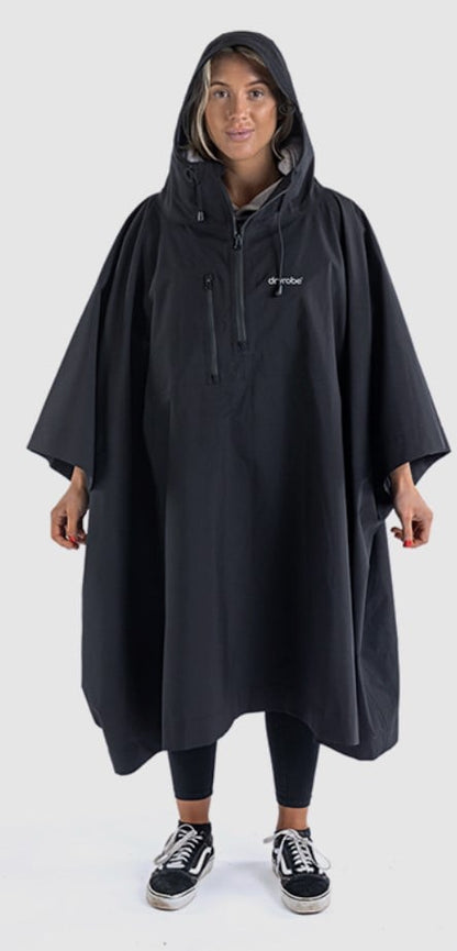 Dryrobe Waterproof Unisex Poncho in Black - One Size