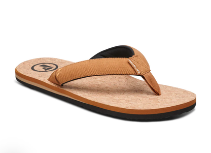 Foamlife Mully Cork Mens Flip Flops - Tan