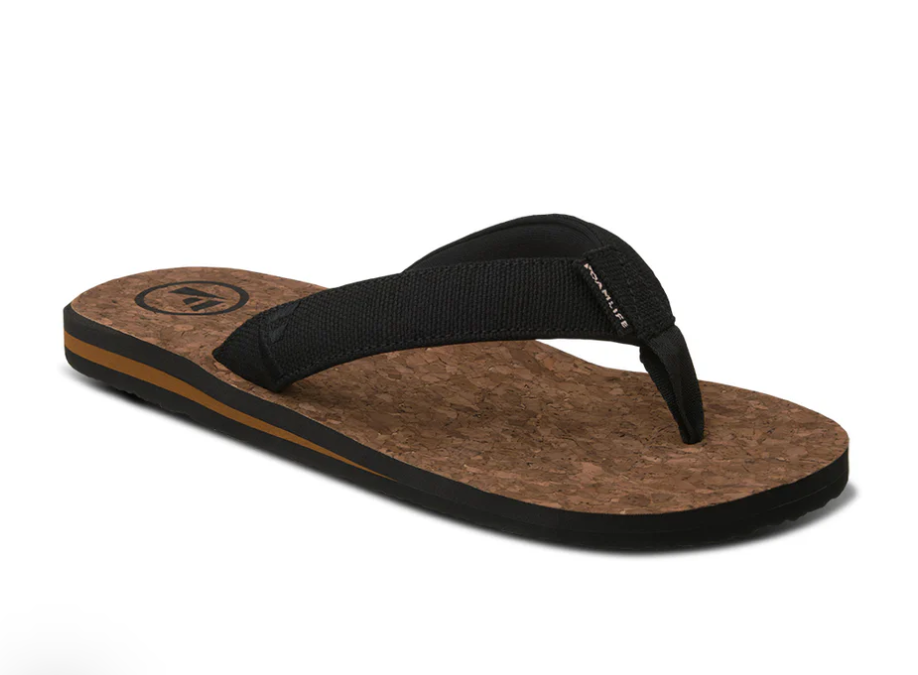 Foamlife Mully Cork Men's Flip-Flops - Black