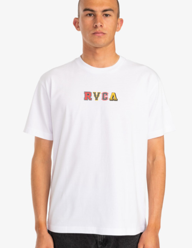 RVCA Letterman Mens Short Sleeve Tee - White