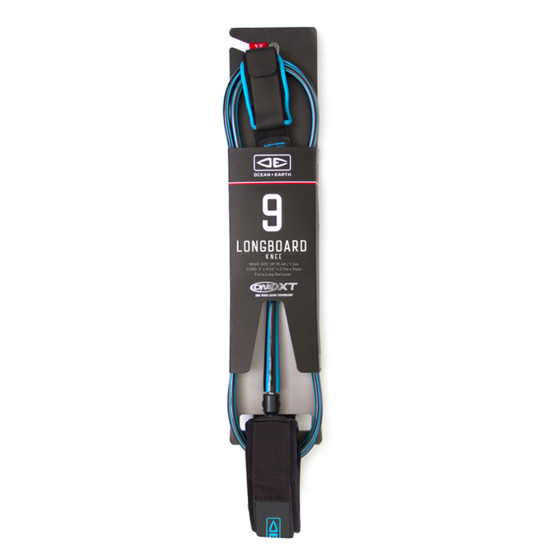 Ocean and Earth One-Xt 9ft Longboard Knee One Piece Leash - Blue