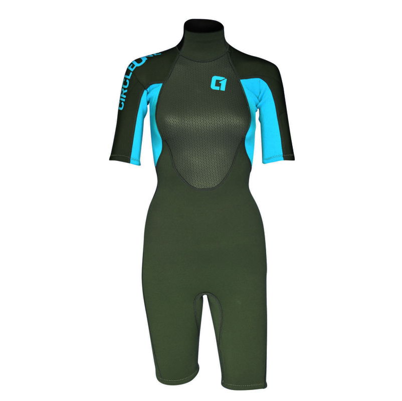 Circle One Faze 3/2mm Womens Back Zip Shorty Wetsuit - Turquoise