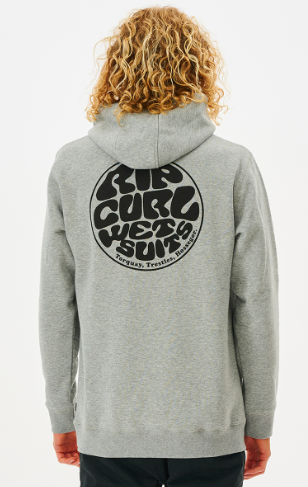 Rip Curl Wetsuit Icon Men's Hooded Fleece - Grey Marle