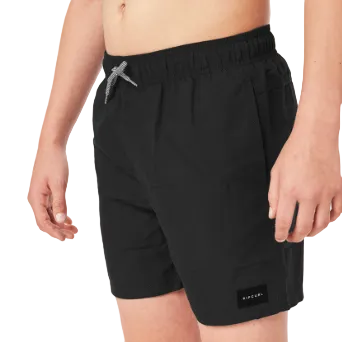 Rip Curl Offset Boys Volley Shorts - Black