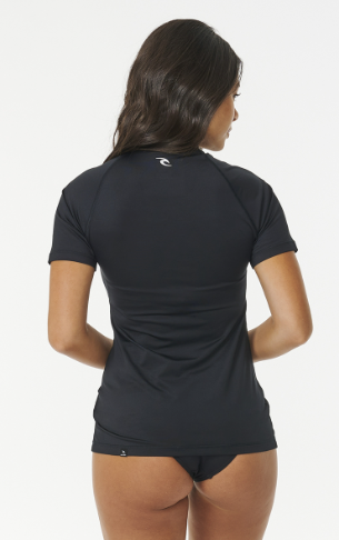 Rip Curl Classic Surf Women Short Sleeve UPF Rash Vest - Black