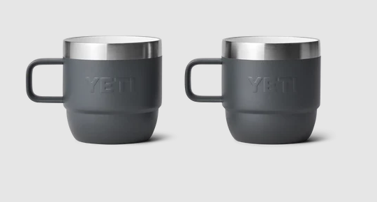 Yeti Rambler 6oz Espresso 2 Pack Stackable Cups - Charcoal