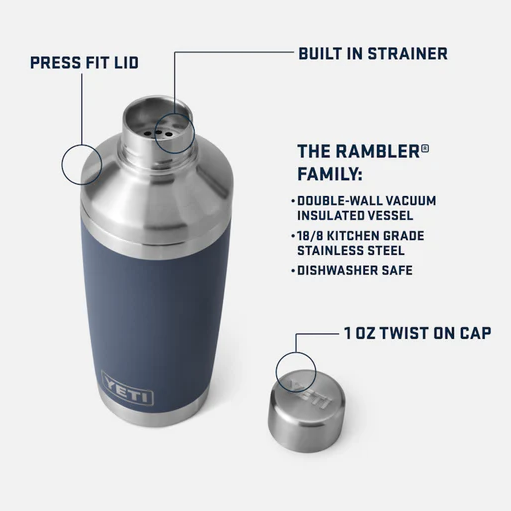 Yeti Rambler 20oz Cocktail Shaker - Stainless Steel/Navy