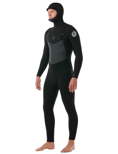 Rip Curl Dawn Patrol 5/4mm Mens Hooded Chest Zip Winter Wetsuit - Black