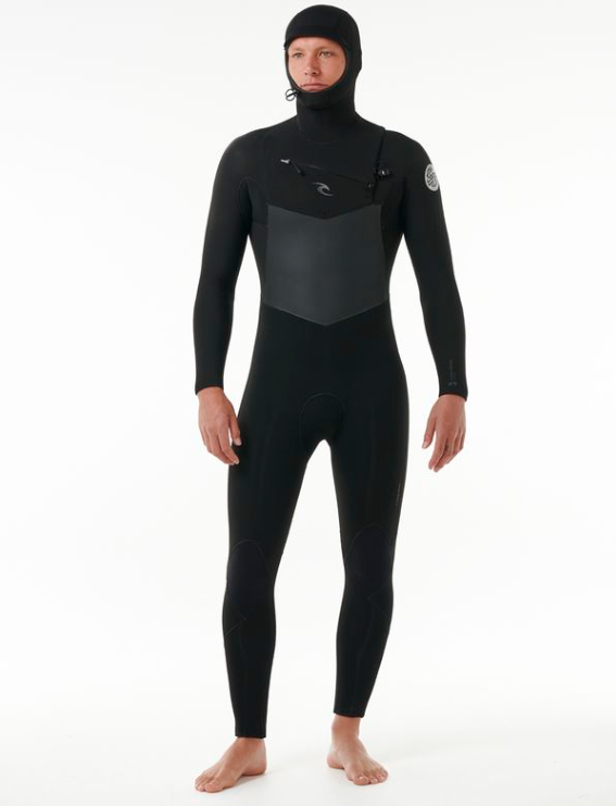 Rip Curl Dawn Patrol 5/4mm Men's Hooded Chest Zip Winter Wetsuit 2025 - Black