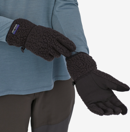 Patagonia Retro Pile Unisex Fleece Gloves - Black