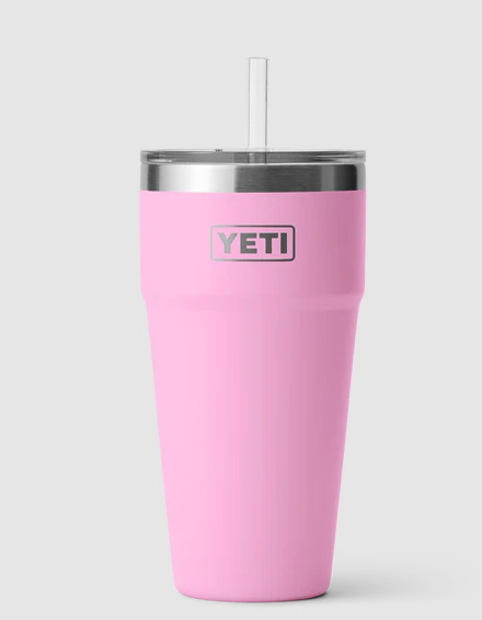 Yeti Rambler 26oz (750ml) Straw Cup With Straw Lid - Power Pink
