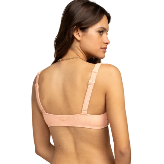Roxy Rib Roxy Love The Glassy Women's Bikini Top - Salmon