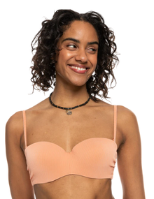 Roxy Love Rib The Beach Vibe Womens Bikini Top - Salmon