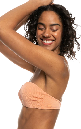 Roxy Love Rib The Beach Vibe Women's Bikini Top - Salmon
