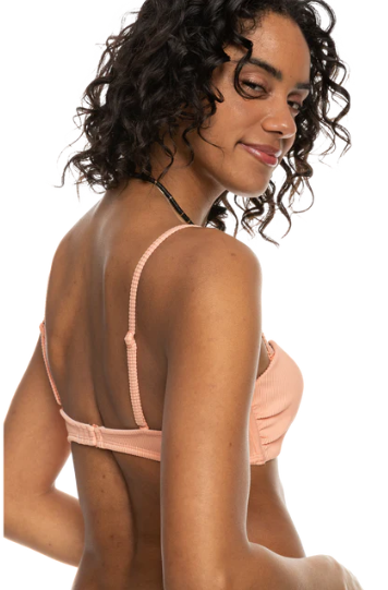 Roxy Love Rib The Beach Vibe Women's Bikini Top - Salmon