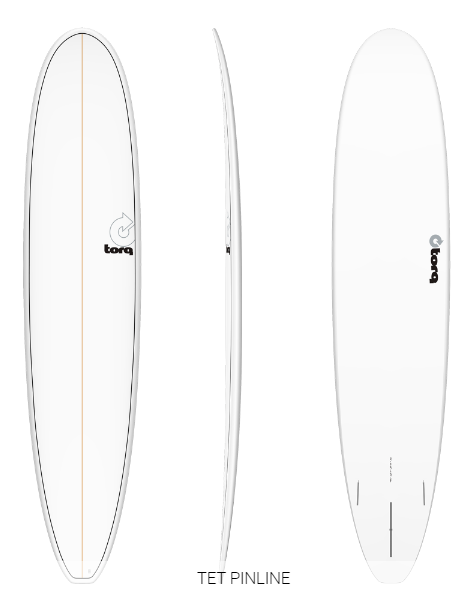 Torq TET 8ft0 Longboard - White/Pinline