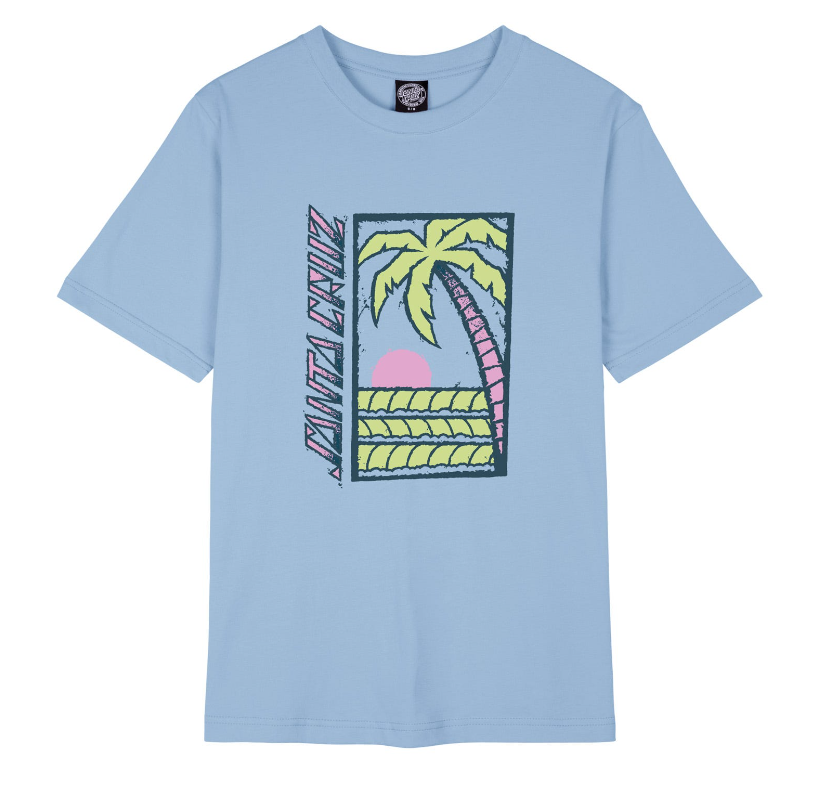 Santa Cruz Palm Strip Womens T-Shirt - Hyacinth