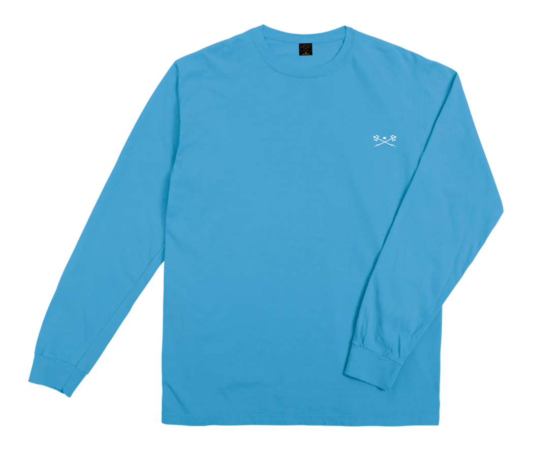 Dark Seas Go To Mens Long Sleeve T-Shirt - Topaz Blue
