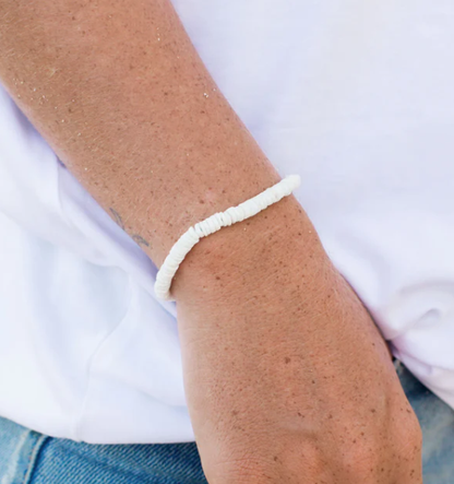 Pineapple Island Puka Women's Shell Bracelet - White
