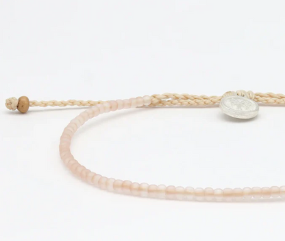 Pineapple Island Ka'anapali Frosted Glass Beaded Anklet - Peach