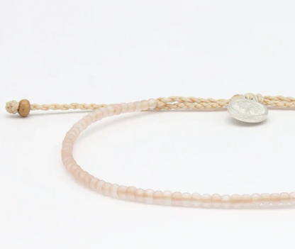 Pineapple Island Ka'anapali Frosted Glass Beaded Bracelet - Peach