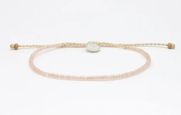 Pineapple Island Ka'anapali Frosted Glass Beaded Anklet - Peach